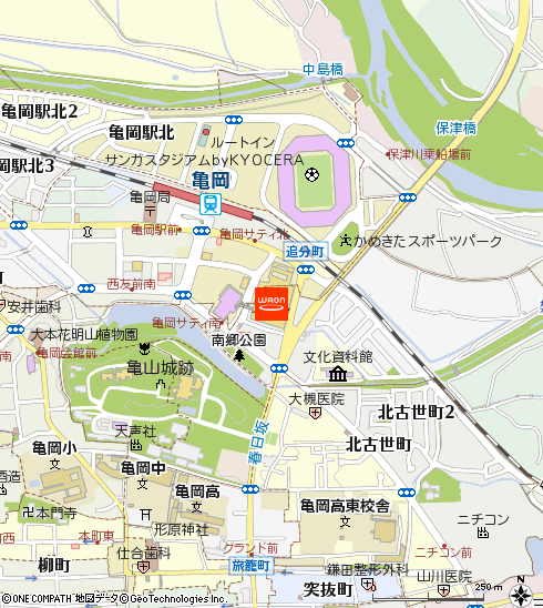 イオン亀岡店付近の地図